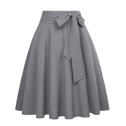 ✨👗Saia plissada de cintura alta para mulher com laço