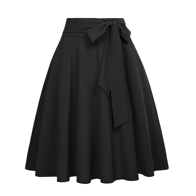 ✨👗Saia plissada de cintura alta para mulher com laço
