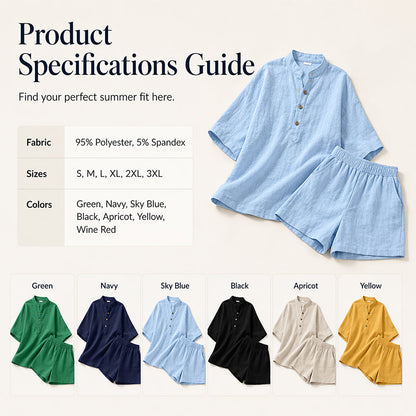 ✨👚Conjunto minimalista de top e calções casuais para mulher