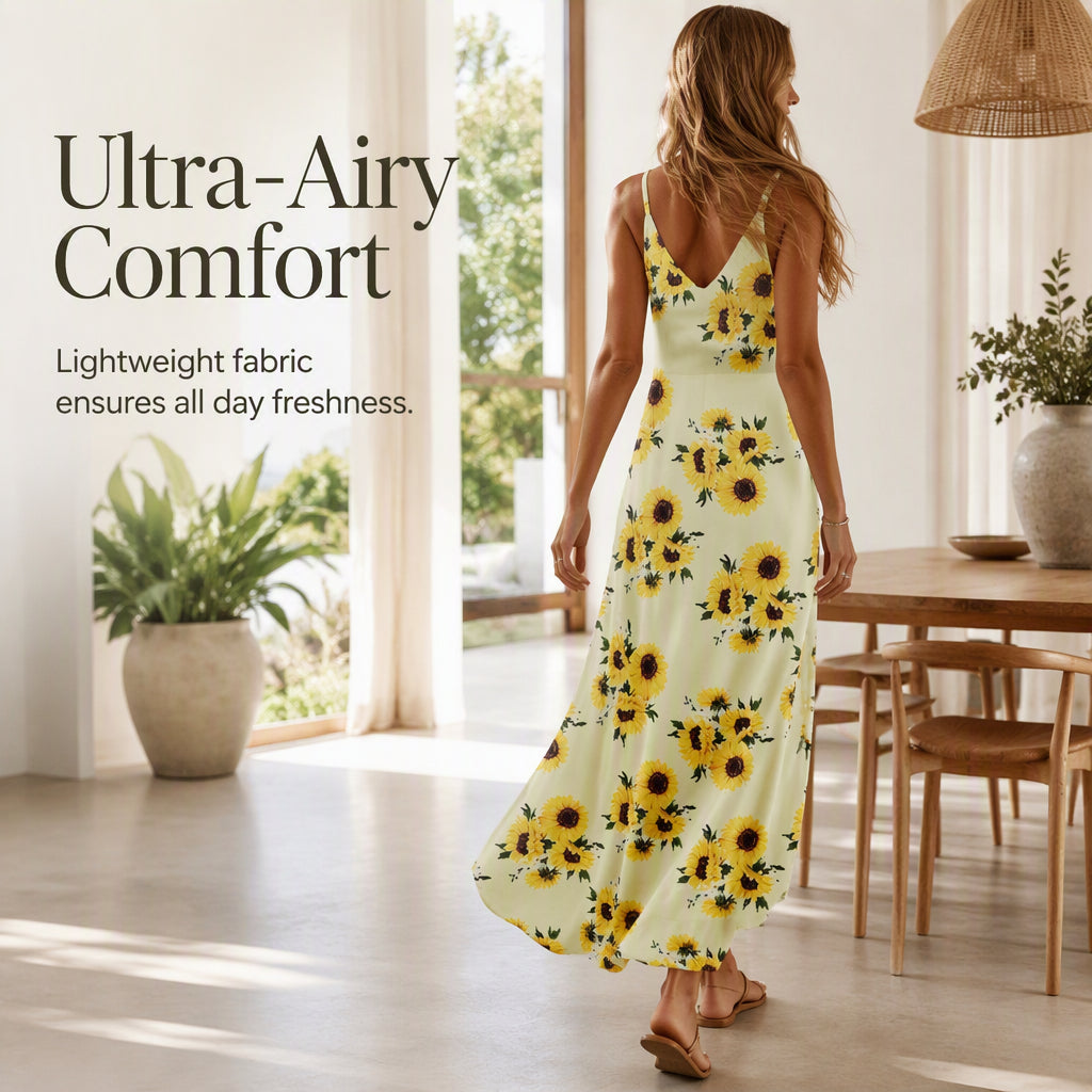 ✨👗Vestido maxi esvoaçante para férias