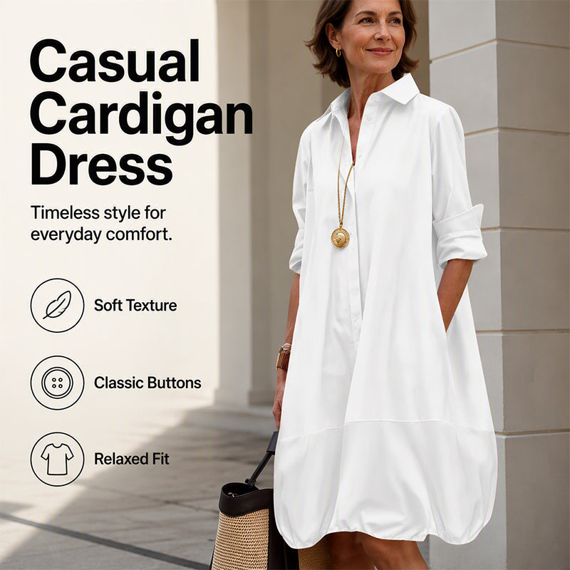 ✨👗Vestido-camisa casual de botões para mulher