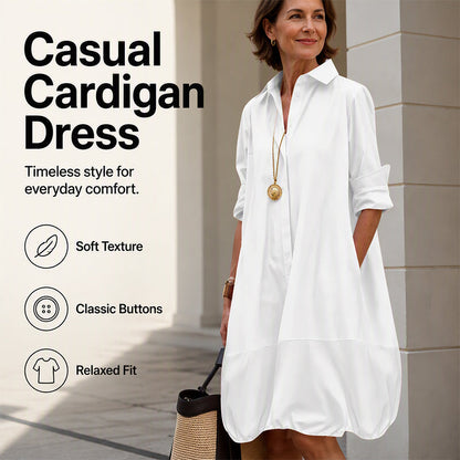 ✨👗Vestido-camisa casual de botões para mulher