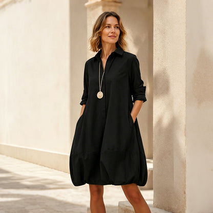 ✨👗Vestido-camisa casual de botões para mulher