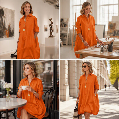 ✨👗Vestido-camisa casual de botões para mulher