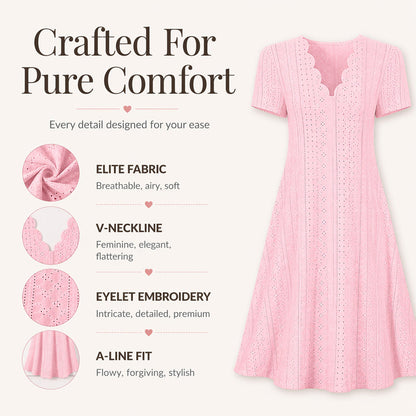 ✨👗Vestido com decote em V e aberturas, com acabamento recortado – Leve e romântico, ideal para festas no jardim ou brunch 🌿