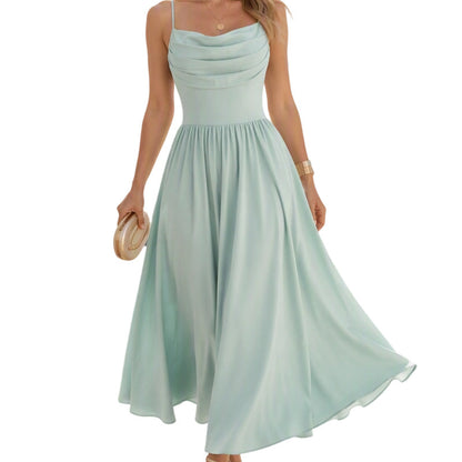 ✨👗 Vestido maxi elegante com alças finas para mulher – 50% de desconto! Silhueta esvoaçante, alças delicadas, elegância intemporal – perfeito para o verão e ocasiões especiais. 🔥🌸
