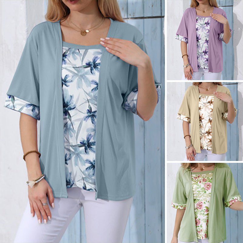 ✨👚Top de duas peças com estampado floral