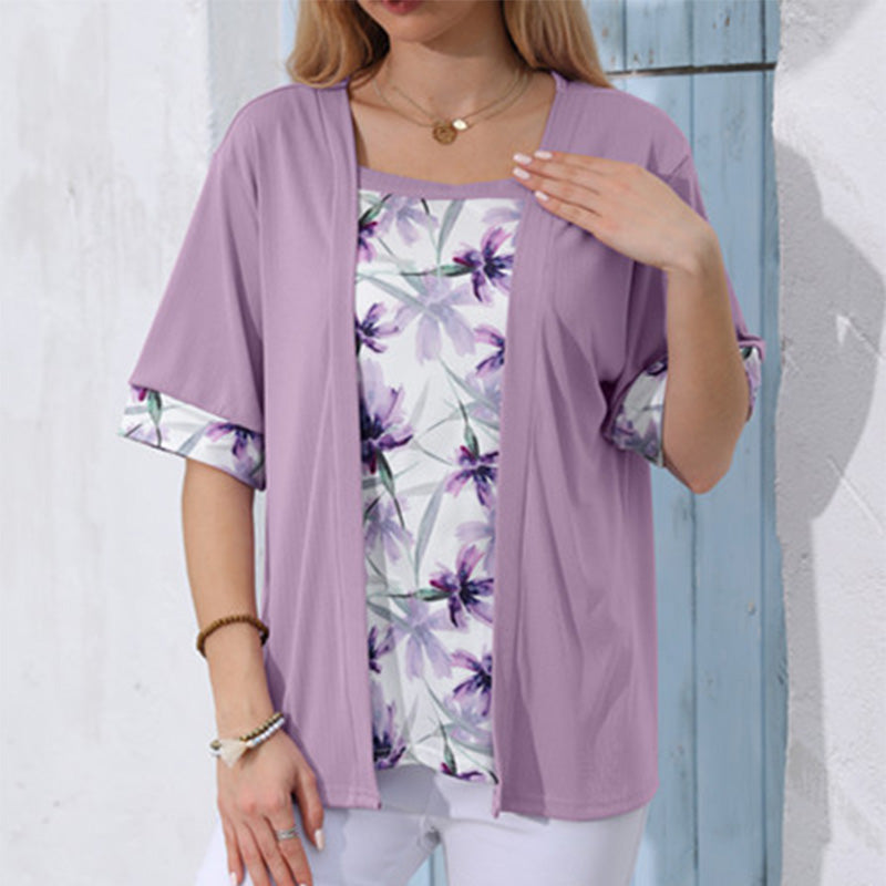 ✨👚Top de duas peças com estampado floral