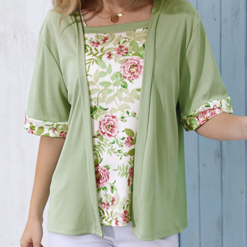 ✨👚Top de duas peças com estampado floral