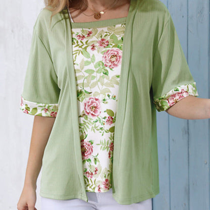 ✨👚Top de duas peças com estampado floral