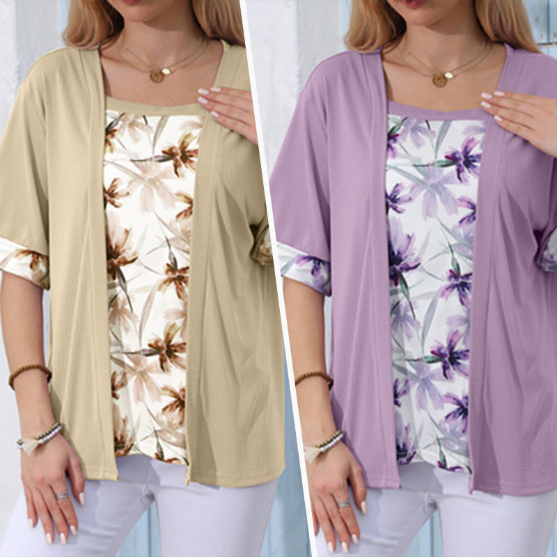 ✨👚Top de duas peças com estampado floral