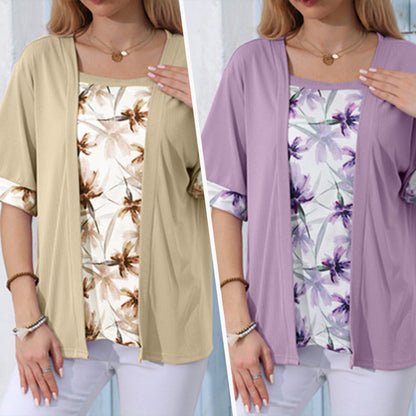 ✨👚Top de duas peças com estampado floral