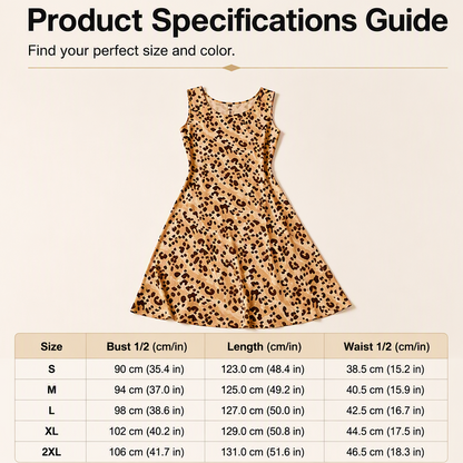 ✨👗Vestido em linha A com padrão de leopardo, de corte descontraído