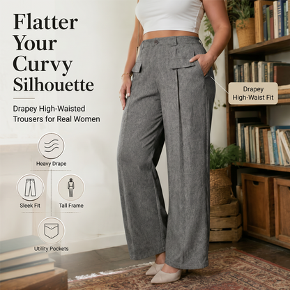 Women's High-Waisted Suit Pants