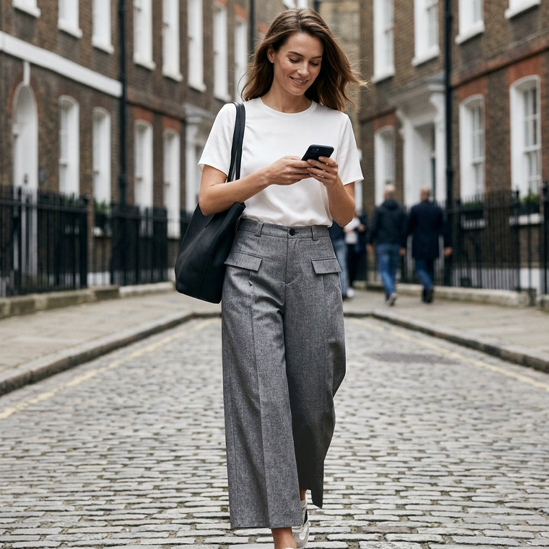 Women's High-Waisted Suit Pants