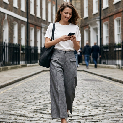 Women's High-Waisted Suit Pants