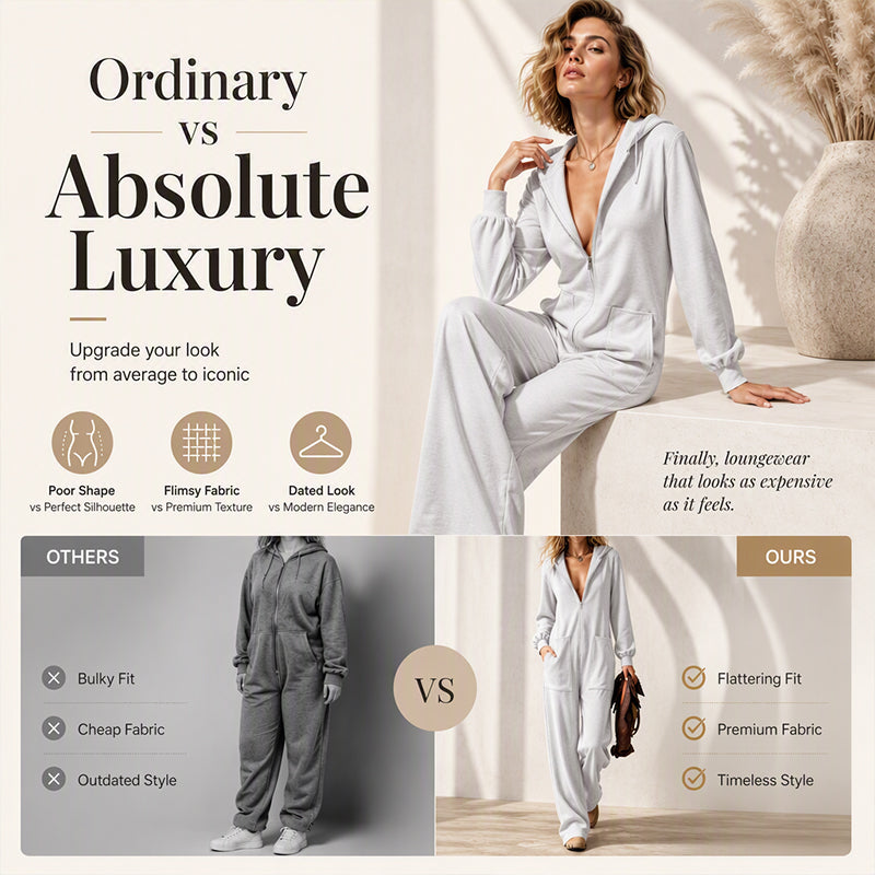 Women's Casual Long Sleeve Hooded Jumpsuit