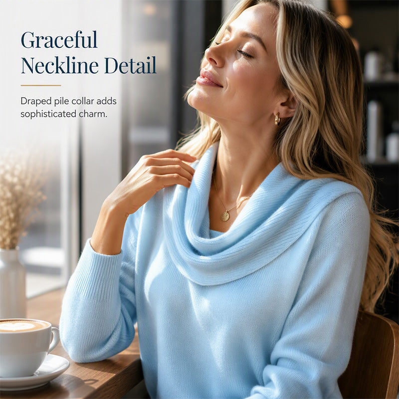 👚Novidades - Camisola com decote em gola alta e lantejoulas – Punhos com canelado suave e caimento elegante para qualquer ocasião 🌿