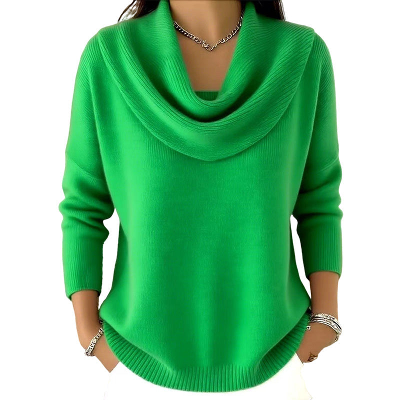 👚Novidades - Camisola com decote em gola alta e lantejoulas – Punhos com canelado suave e caimento elegante para qualquer ocasião 🌿