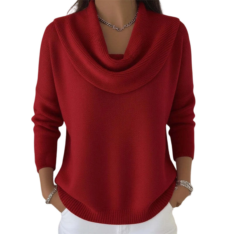 👚Novidades - Camisola com decote em gola alta e lantejoulas – Punhos com canelado suave e caimento elegante para qualquer ocasião 🌿