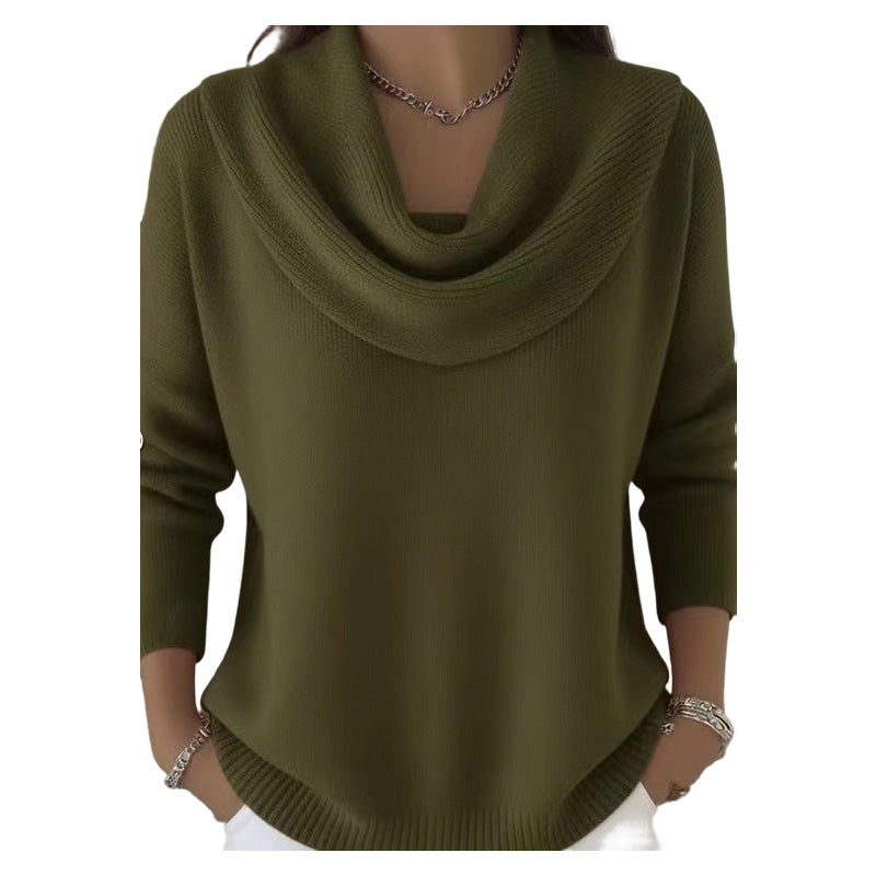 👚Novidades - Camisola com decote em gola alta e lantejoulas – Punhos com canelado suave e caimento elegante para qualquer ocasião 🌿