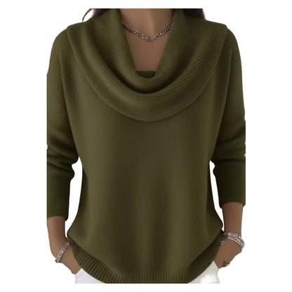 👚Novidades - Camisola com decote em gola alta e lantejoulas – Punhos com canelado suave e caimento elegante para qualquer ocasião 🌿