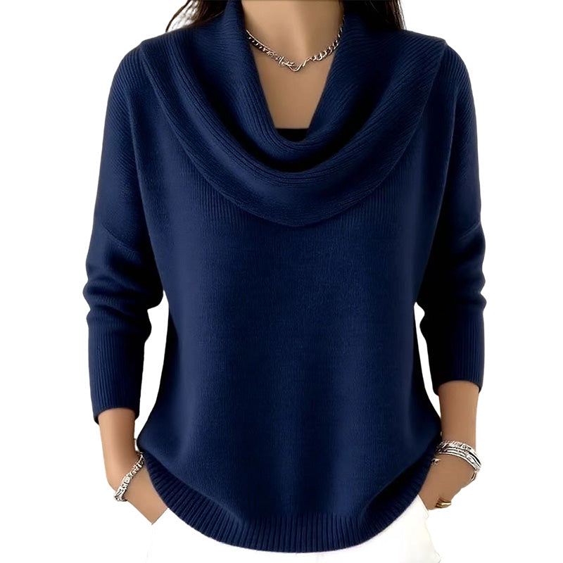 👚Novidades - Camisola com decote em gola alta e lantejoulas – Punhos com canelado suave e caimento elegante para qualquer ocasião 🌿