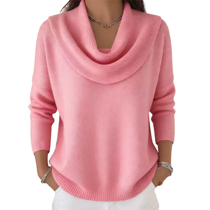 👚Novidades - Camisola com decote em gola alta e lantejoulas – Punhos com canelado suave e caimento elegante para qualquer ocasião 🌿