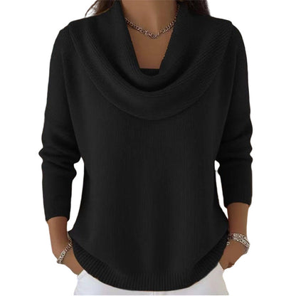 👚Novidades - Camisola com decote em gola alta e lantejoulas – Punhos com canelado suave e caimento elegante para qualquer ocasião 🌿