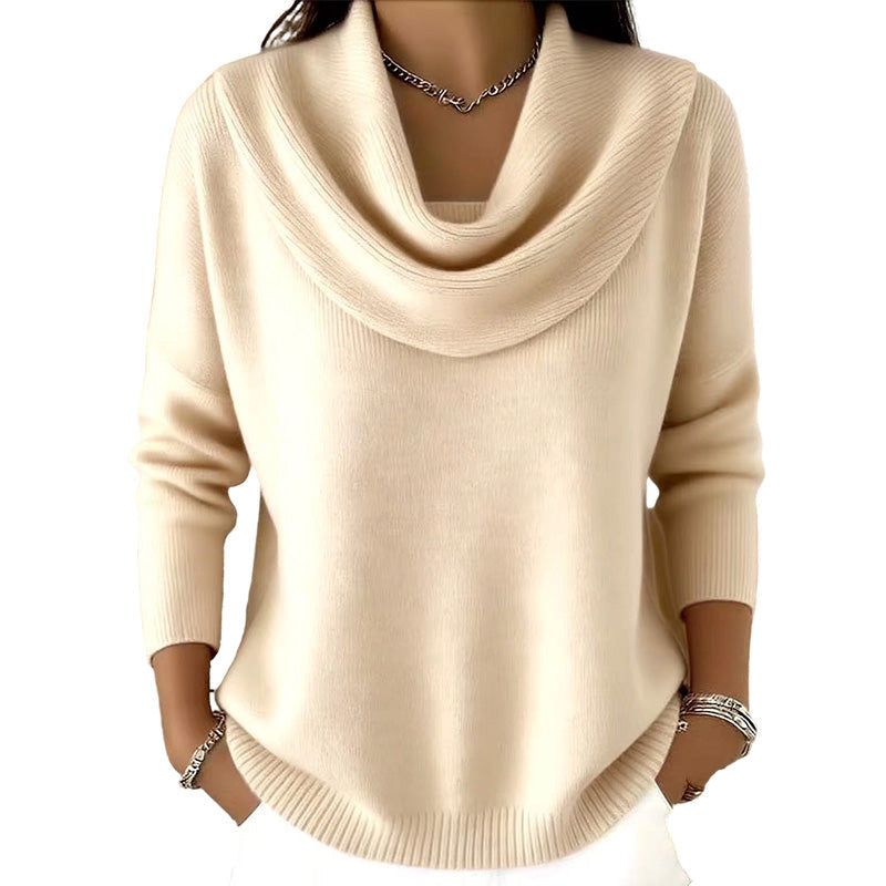 👚Novidades - Camisola com decote em gola alta e lantejoulas – Punhos com canelado suave e caimento elegante para qualquer ocasião 🌿