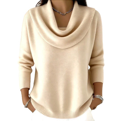 👚Novidades - Camisola com decote em gola alta e lantejoulas – Punhos com canelado suave e caimento elegante para qualquer ocasião 🌿