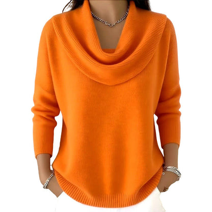 👚Novidades - Camisola com decote em gola alta e lantejoulas – Punhos com canelado suave e caimento elegante para qualquer ocasião 🌿