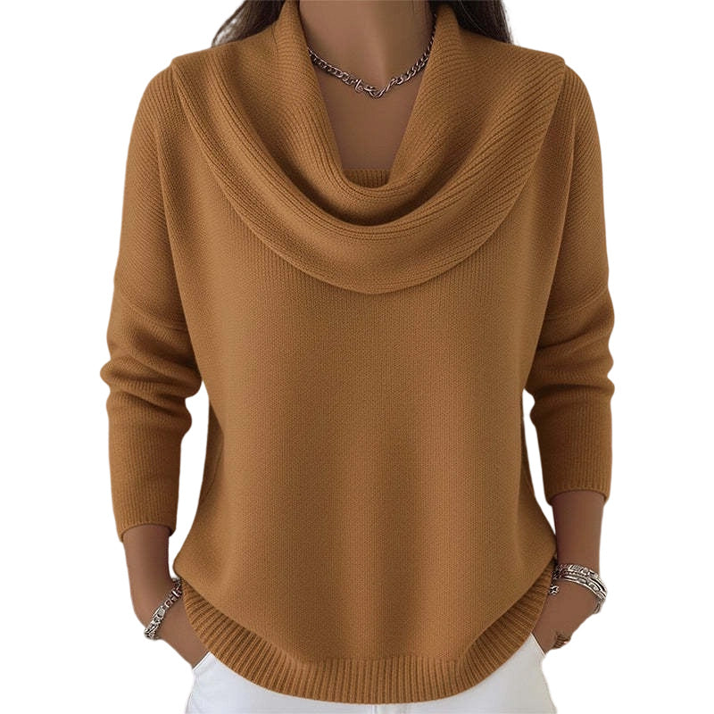 👚Novidades - Camisola com decote em gola alta e lantejoulas – Punhos com canelado suave e caimento elegante para qualquer ocasião 🌿