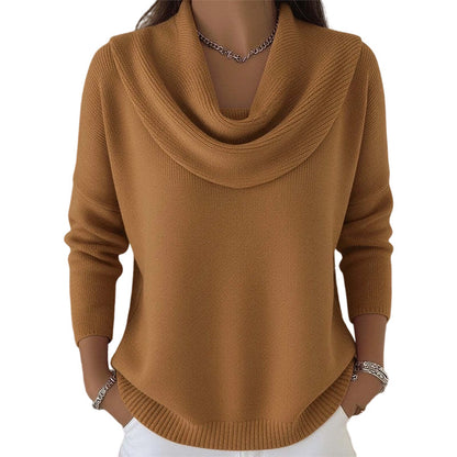 👚Novidades - Camisola com decote em gola alta e lantejoulas – Punhos com canelado suave e caimento elegante para qualquer ocasião 🌿