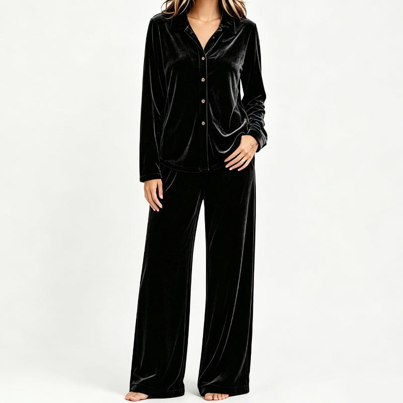 ✨👗Conjunto casual de veludo de duas peças para mulher