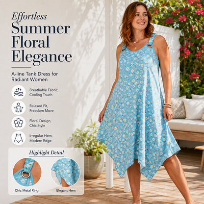 ✨🛍️Novidade - Vestido maxi sem mangas com estampado de margaridas – Conforto respirável e um ambiente de férias descontraído 🍃