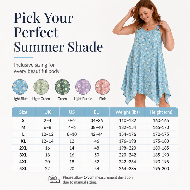 ✨🛍️Novidade - Vestido maxi sem mangas com estampado de margaridas – Conforto respirável e um ambiente de férias descontraído 🍃