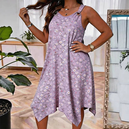 ✨🛍️Novidade - Vestido maxi sem mangas com estampado de margaridas – Conforto respirável e um ambiente de férias descontraído 🍃