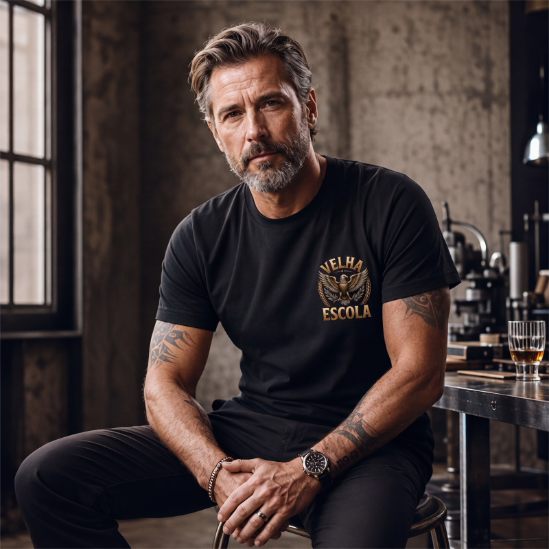 🔥 50% DESCONTO 🦅 T-shirt Masculina Estilo Forte – Design Atemporal 👕