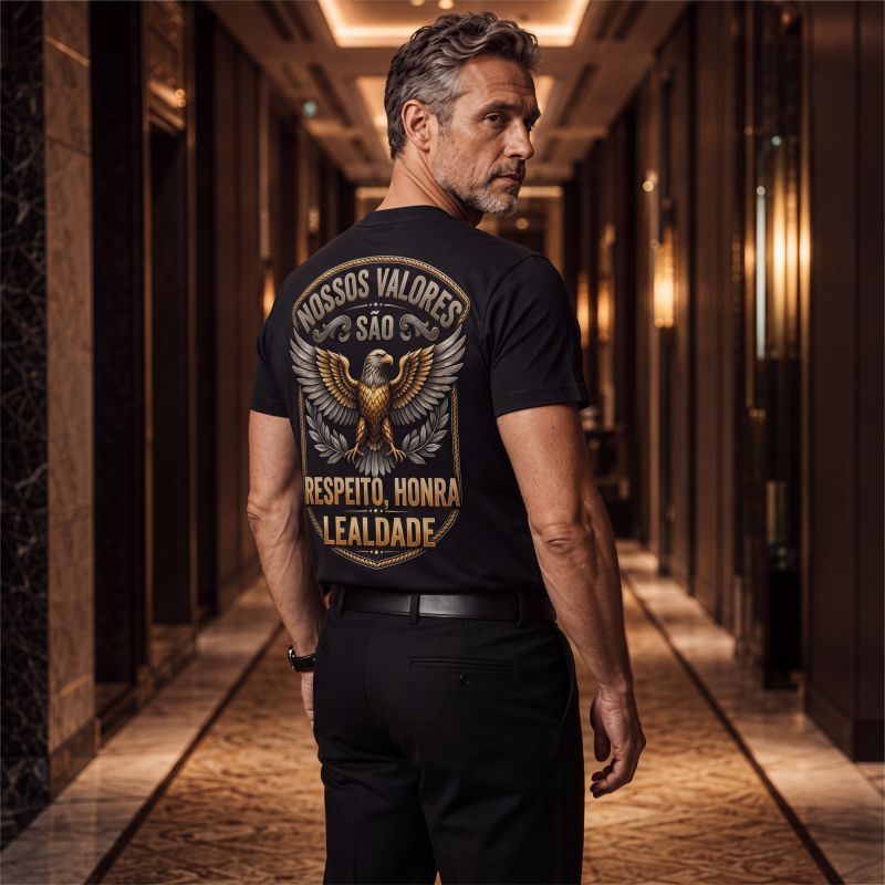 🔥 50% DESCONTO 🦅 T-shirt Masculina Estilo Forte – Design Atemporal 👕