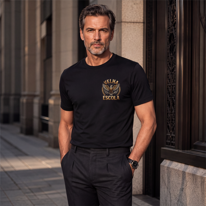 🔥 50% DESCONTO 🦅 T-shirt Masculina Estilo Forte – Design Atemporal 👕