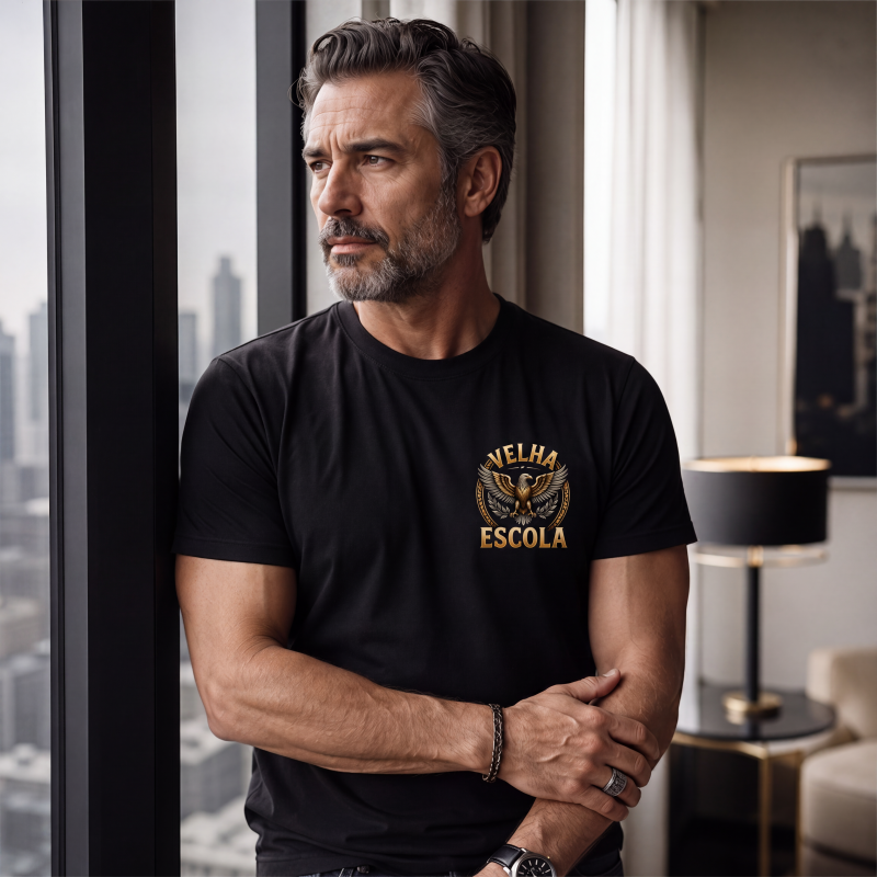 🔥 50% DESCONTO 🦅 T-shirt Masculina Estilo Forte – Design Atemporal 👕
