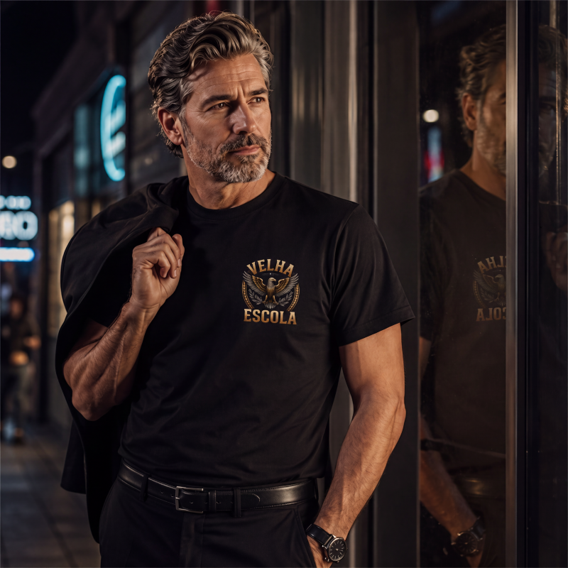 🔥 50% DESCONTO 🦅 T-shirt Masculina Estilo Forte – Design Atemporal 👕