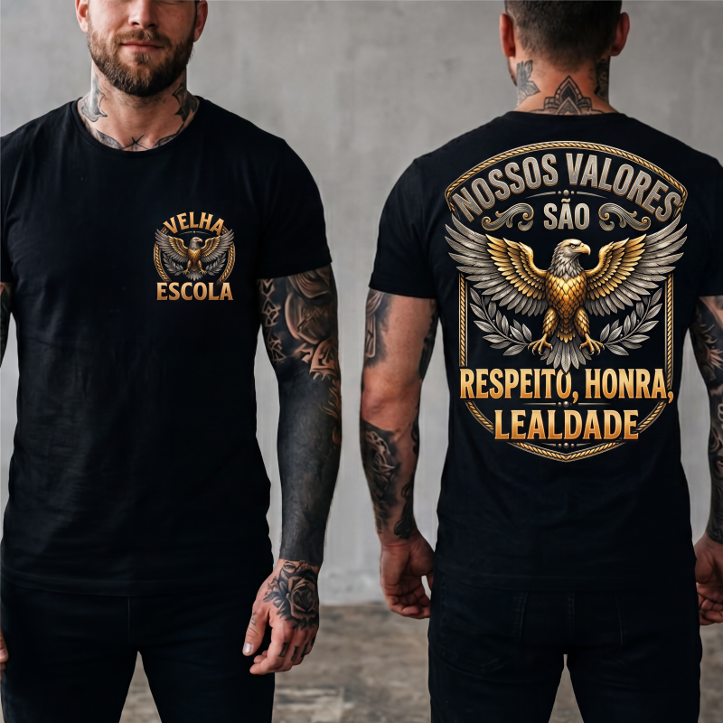 🔥 50% DESCONTO 🦅 T-shirt Masculina Estilo Forte – Design Atemporal 👕