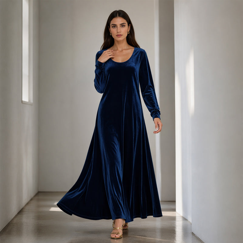 ✨👗Vestido maxi elegante de manga comprida para mulher