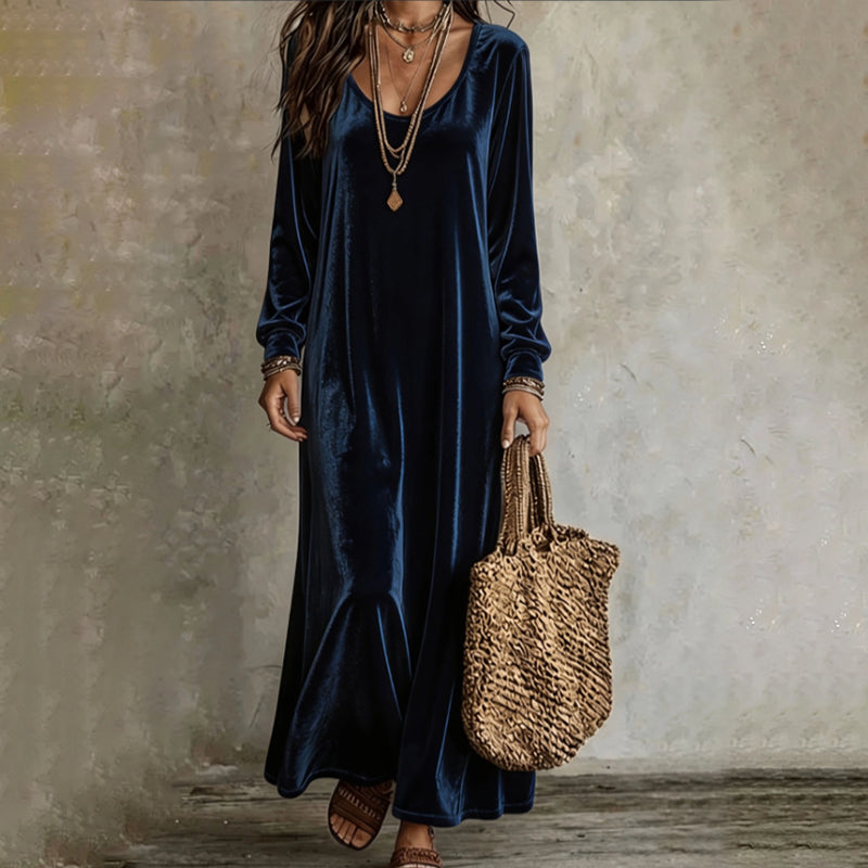 ✨👗Vestido maxi elegante de manga comprida para mulher
