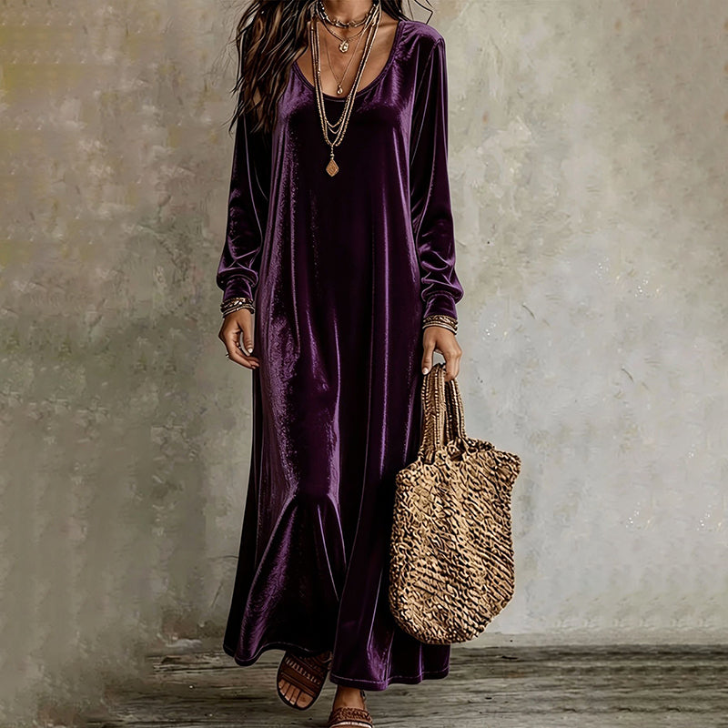✨👗Vestido maxi elegante de manga comprida para mulher