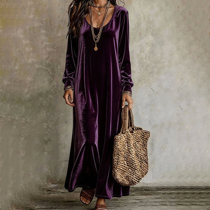 ✨👗Vestido maxi elegante de manga comprida para mulher