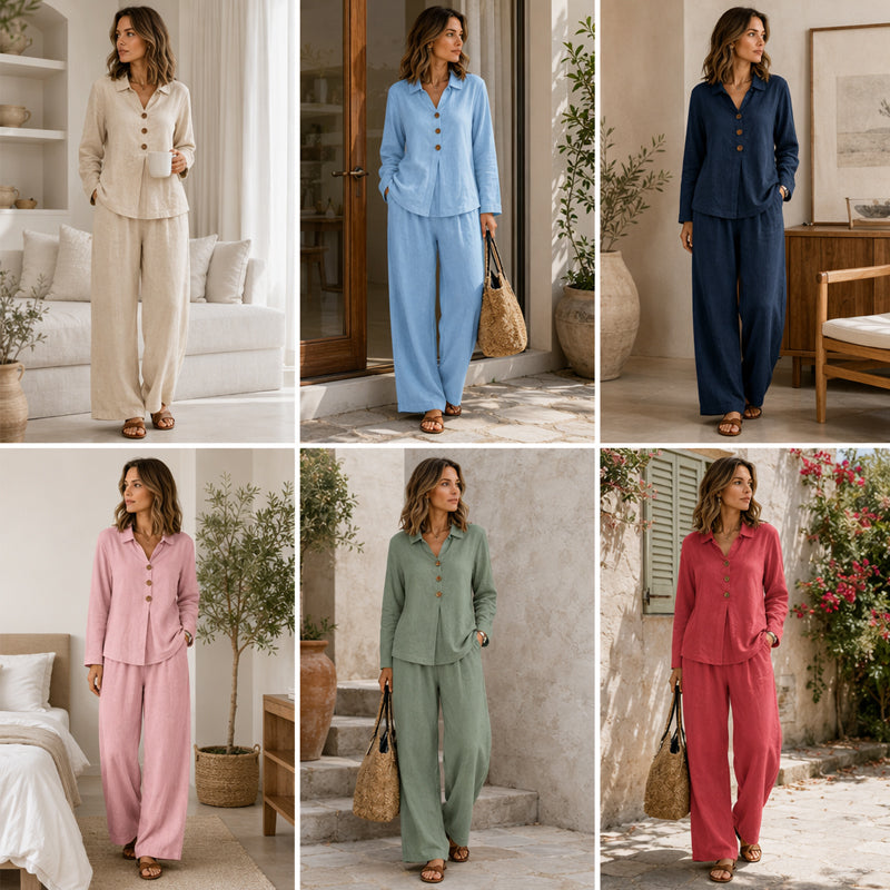 ✨👗Conjunto de 2 peças para mulher: camisola casual de manga comprida e calças