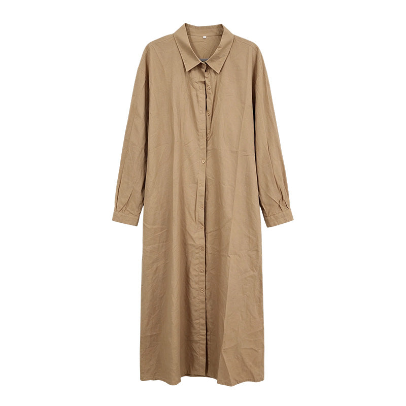 ✨👗Vestido-camisa maxi elegante para mulher